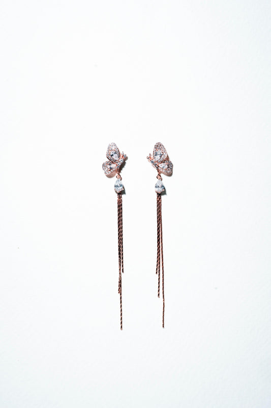 Monarch Wing Fringe Drop Earrings