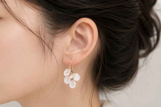 Celestial Petal 18K Gold-Plated Drop Earrings