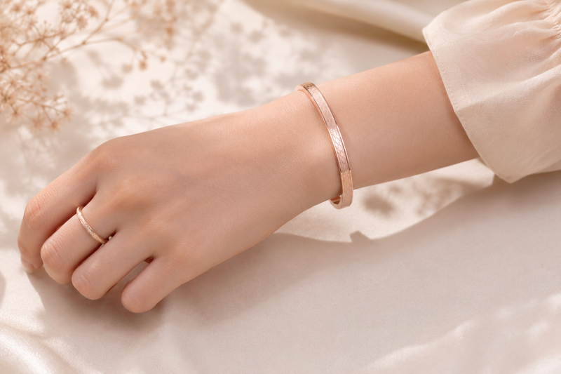 Eterna Bloom Rose Gold Plated Bangle