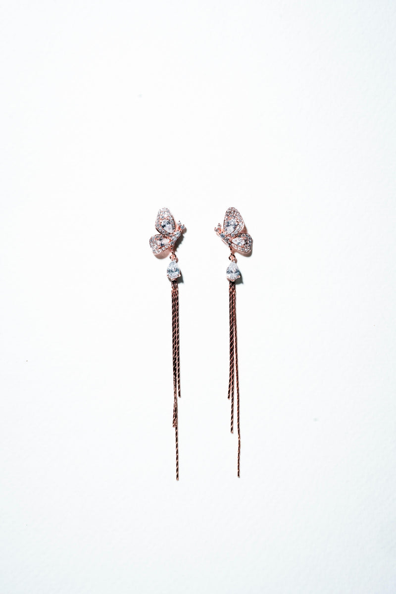 Monarch Wing Fringe Drop Earrings