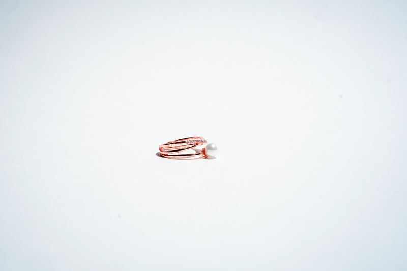 Serenity Cross Pearl Ring: Ethereal Elegance