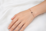 Petals of Grace: Rose Gold-Plated Celestial Link Bracelet