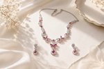 Prismatic Elegance: 925 Silver-Plated Pearl & Multi-Gemstone Set