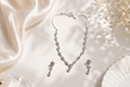 Celestial Cascade Radiance: 925 Silver-Plated Crystal Drop Set