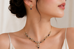 Royal Filigree Heritage: 18k Gold-Plated Ornate Crystal Necklace & Earring Set
