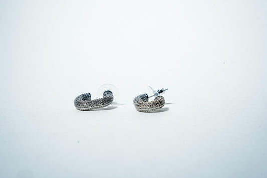 The Pave Bold U-Hoop Earrings – 925 Sterling Silver