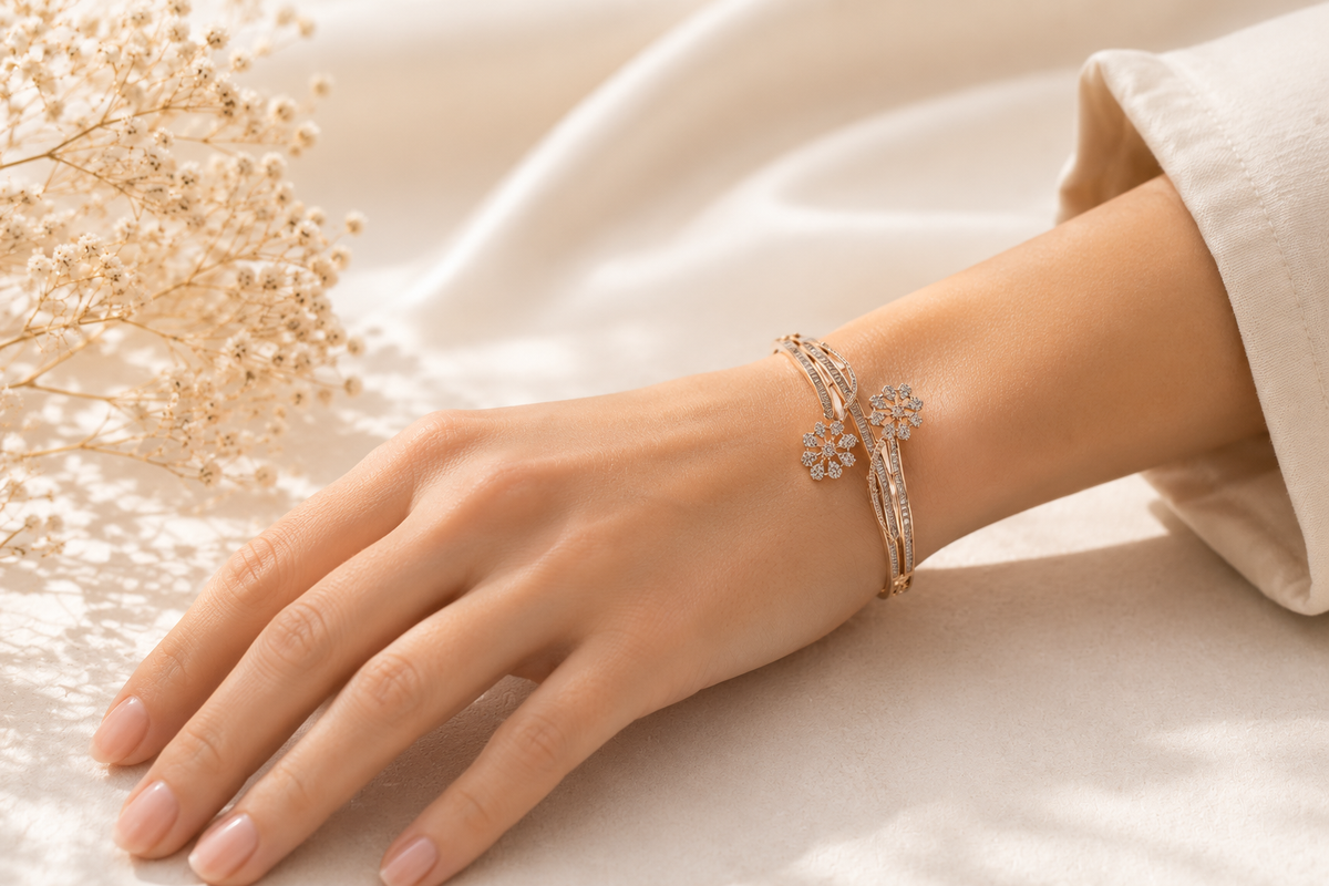 The Serene Tide Sculptural Cuff – 18K Gold Plated