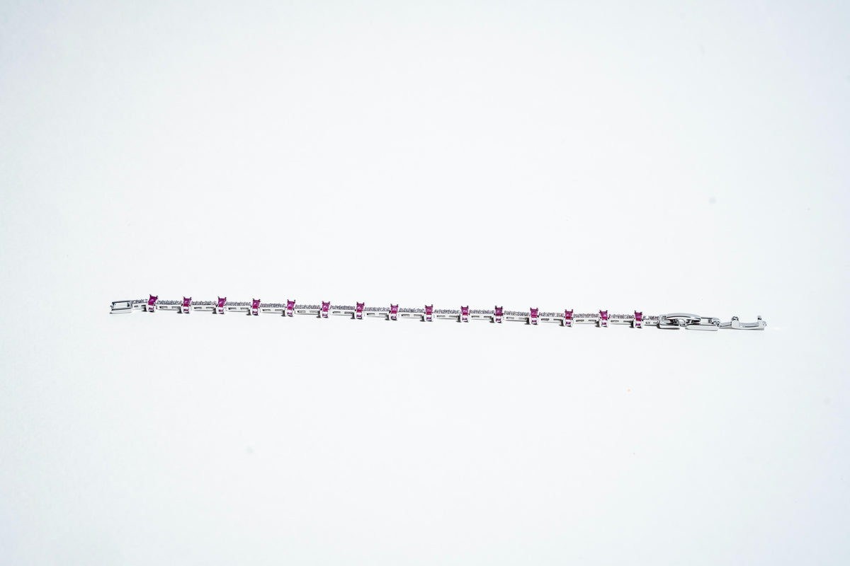 The Crimson Ethereal Tennis Bracelet – 925 Sterling Silver