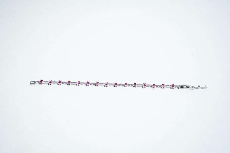 The Crimson Ethereal Tennis Bracelet – 925 Sterling Silver