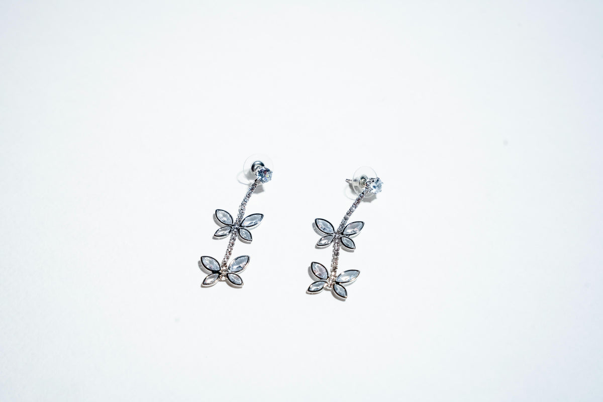 The Twin Butterfly Drop Earrings – 925 Sterling Silver