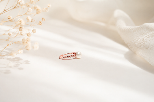 The Eternal Grace Pearl & Pavé Ring