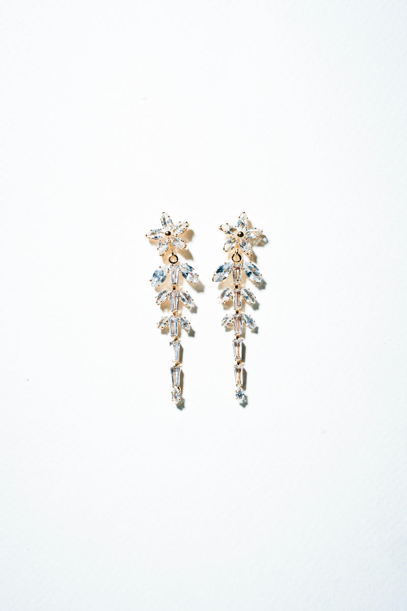 Marquise Ivy Crystal Drop Earrings – 18K Gold Plated