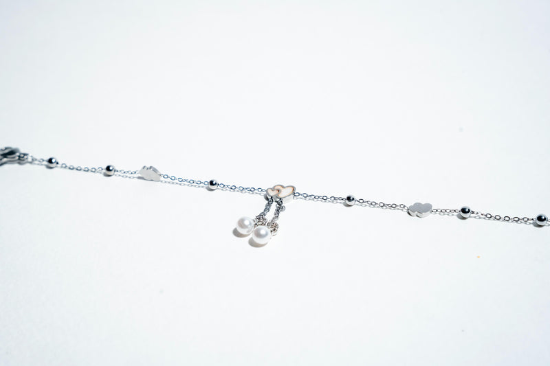 Celestial Romance: The Pearl & Heart Keepsake Bracelet – 925 Sterling Silver