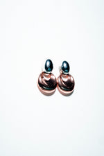 Two-Tone Crescent Drop Studs