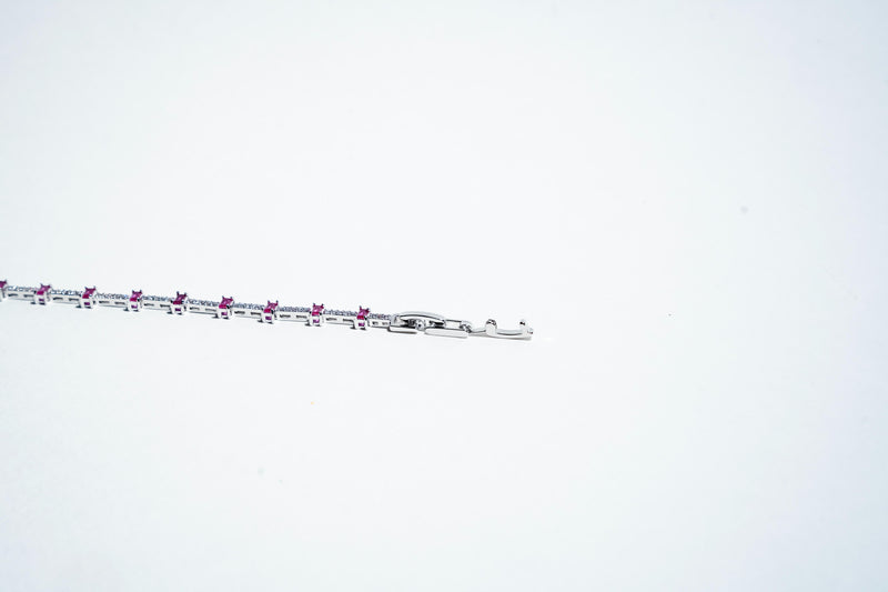 The Crimson Ethereal Tennis Bracelet – 925 Sterling Silver