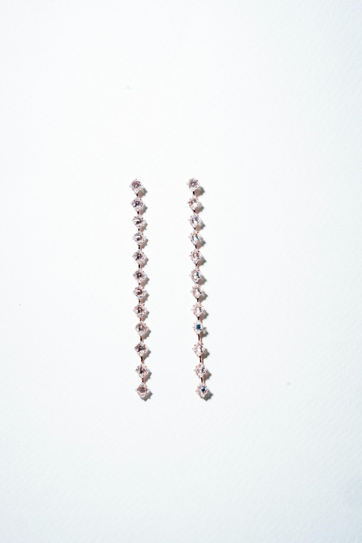 Linear Infinity Crystal Drop Earrings
