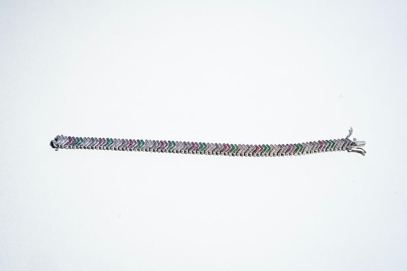 The Spectrum Chevron Tennis Bracelet – 925 Sterling Silver