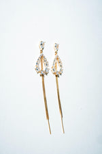 Celestial Cascade: Radiant Crystal Teardrop Dangles
