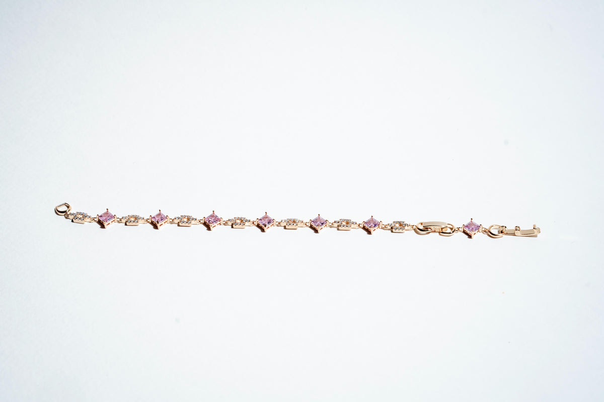 The Royal Amethyst Square Link Bracelet
