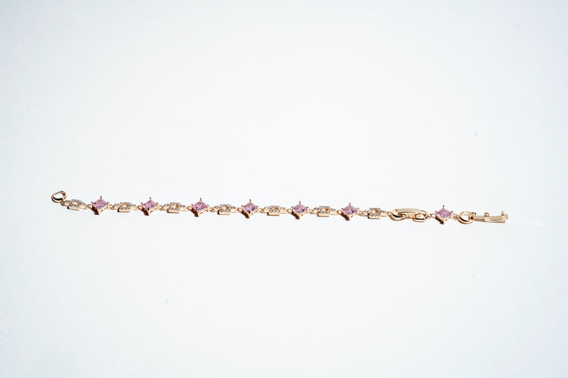 The Royal Amethyst Square Link Bracelet