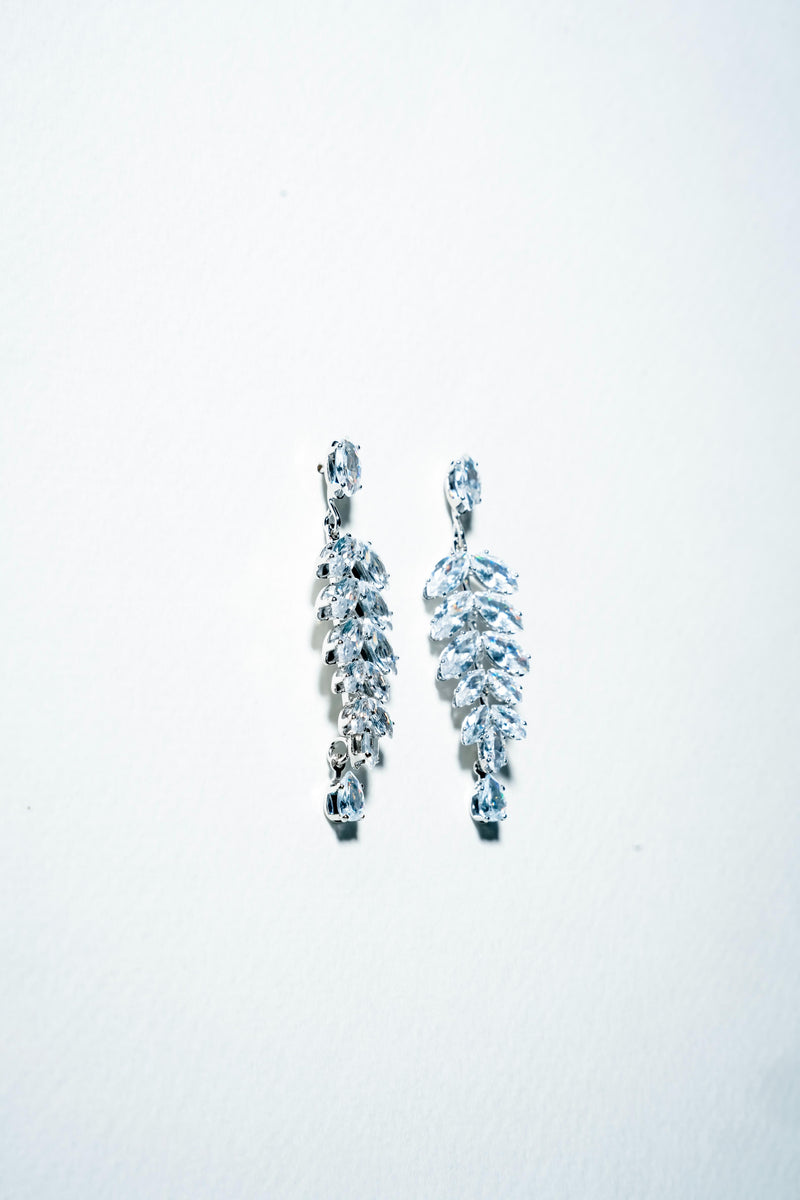 The Marquise Foliage Drop Earrings – 925 Sterling Silver