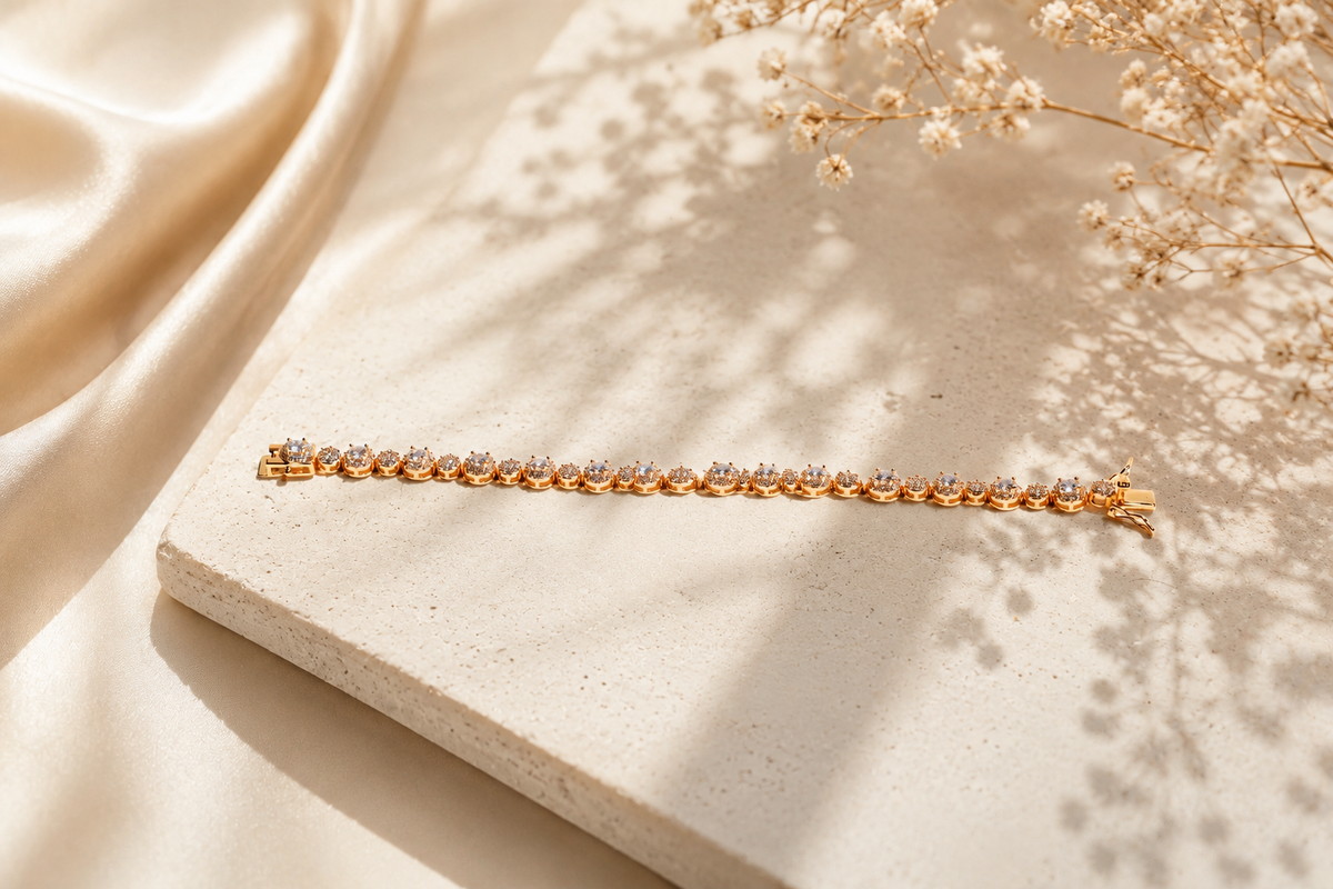 The "Celestial Halo" Classic Tennis Bracelet
