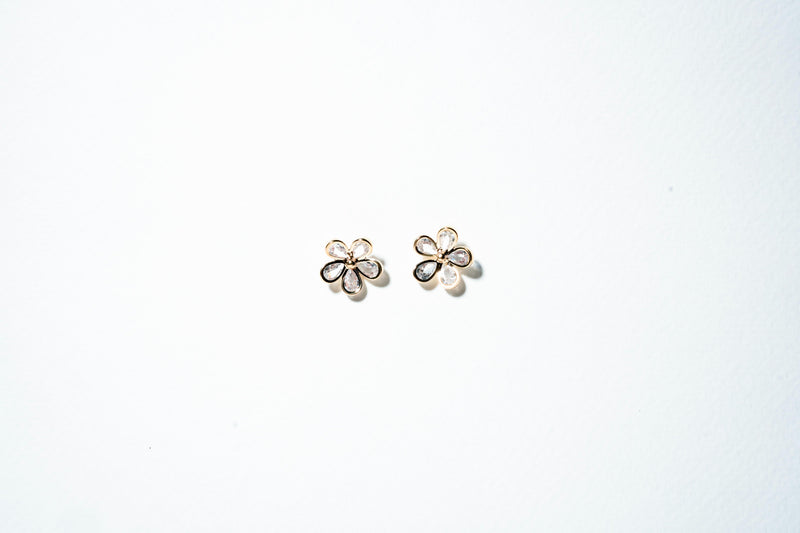 Flora Bloom Asymmetric Drop Earrings – 18K Gold Plated