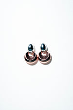 Two-Tone Crescent Drop Studs