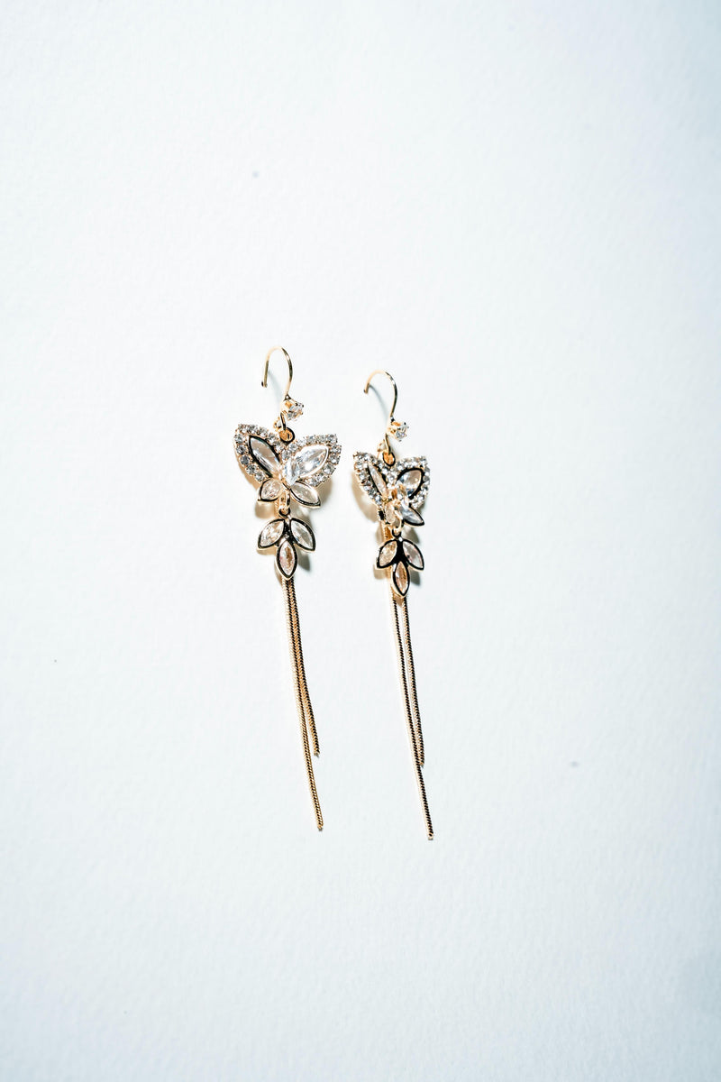 Luminous Monarch Dangle Earrings – 18k Gold Plated