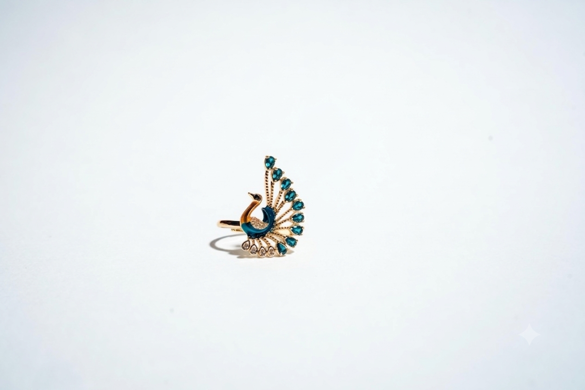 The Royal Azure Peacock Statement Ring