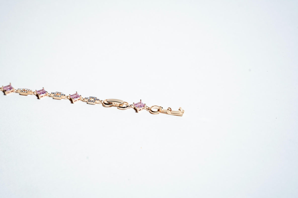 The Royal Amethyst Square Link Bracelet