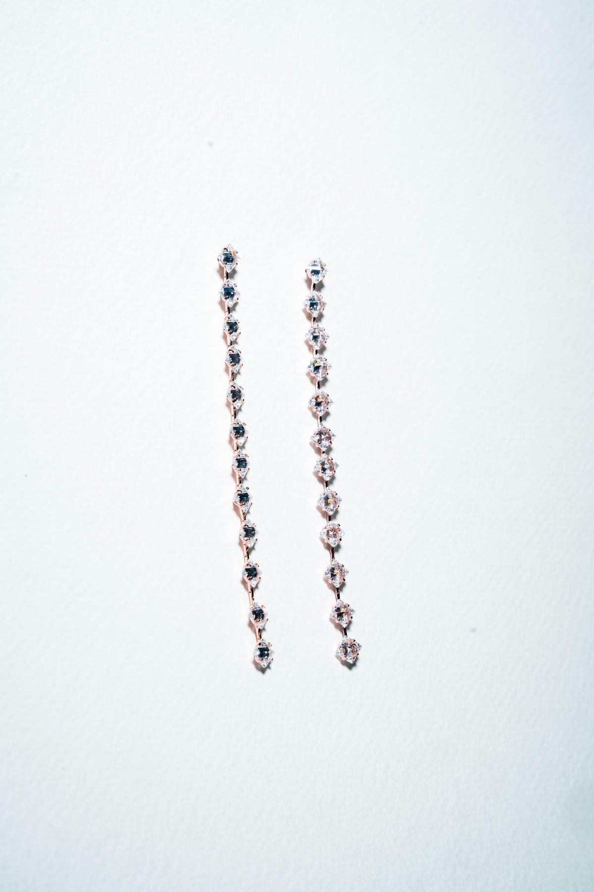 Linear Infinity Crystal Drop Earrings