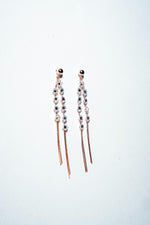 Lumina Dual-Strand Rose Gold Fringe Earrings