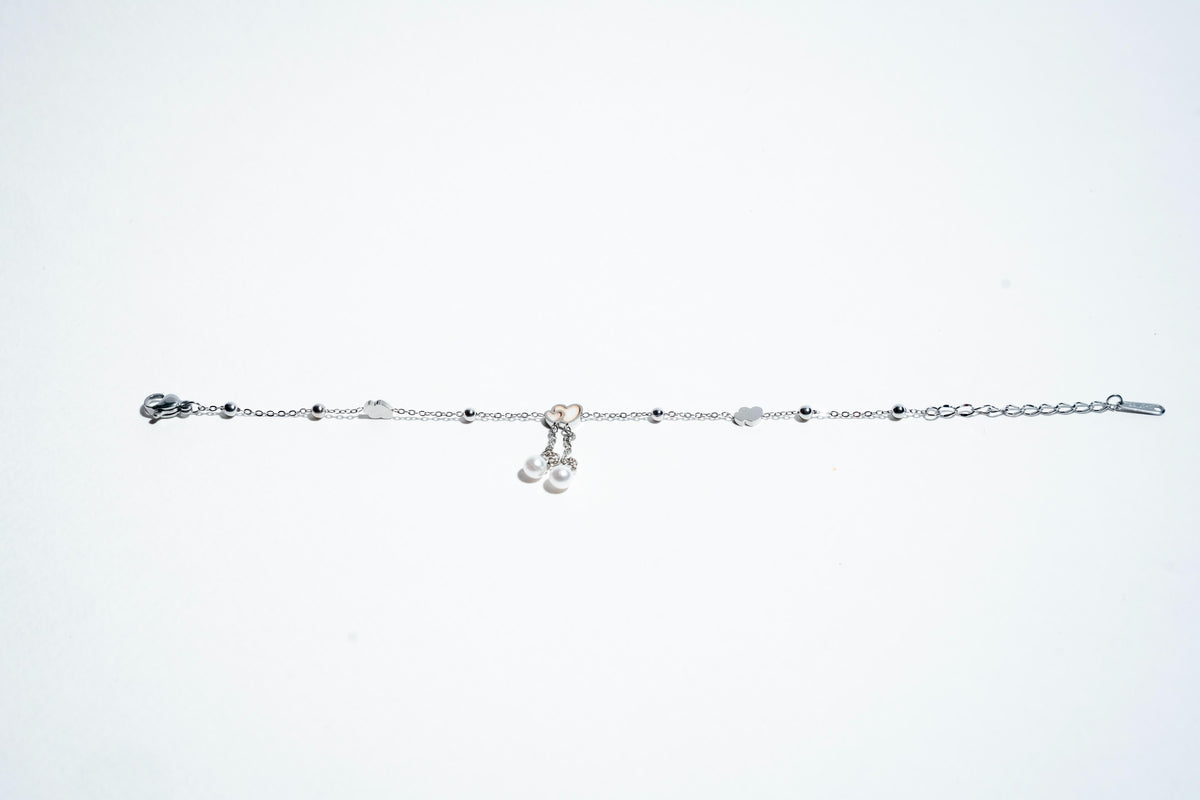 Celestial Romance: The Pearl & Heart Keepsake Bracelet – 925 Sterling Silver