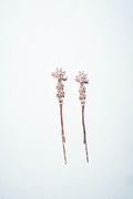 Petal-Drop Linear Rose Gold Earrings