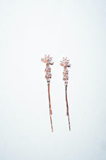 Petal-Drop Linear Rose Gold Earrings
