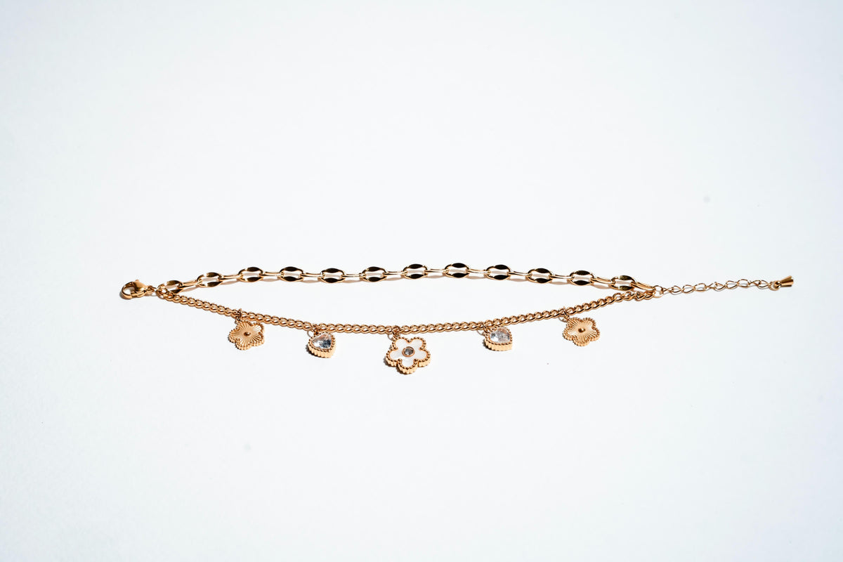 The Enamel Blossom & Heart Charm Bracelet