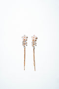 Primrose Petal & Crystal Fringe Drop Earrings – 18K Gold Plated