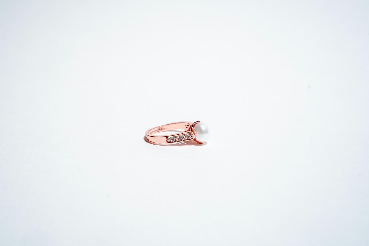 The "Luminous Grace" Pearl & Pavé Statement Ring