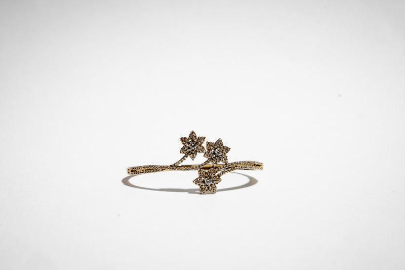 The Celestial Bloom Constellation Bangle – 18K Gold Plated