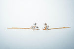 Petal Bloom Pearl & Crystal Drop Earrings – 18K Gold Plated