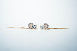 Solitaire Halo Drape Earrings – 18K Gold Plated