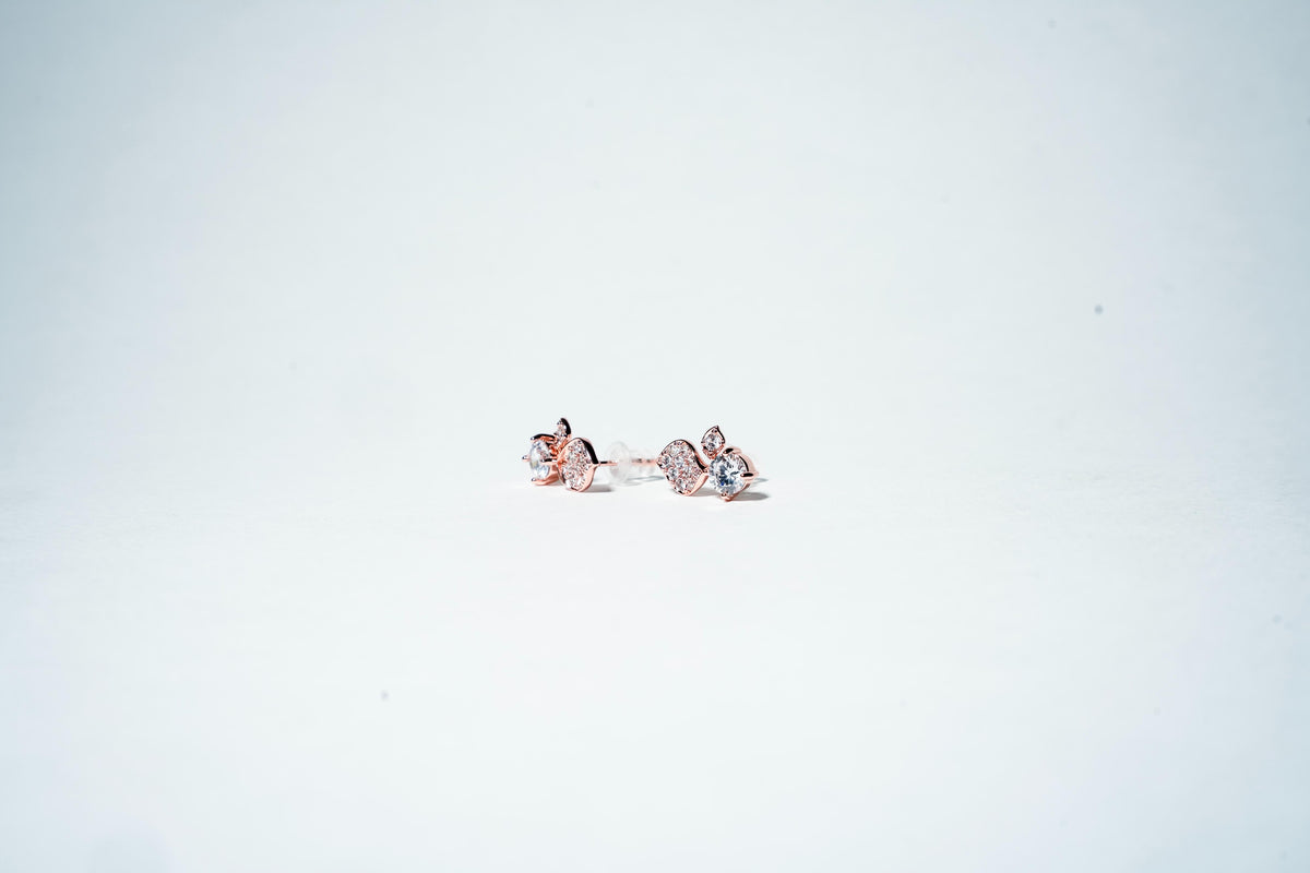 Rose Gold Floral Cluster Studs