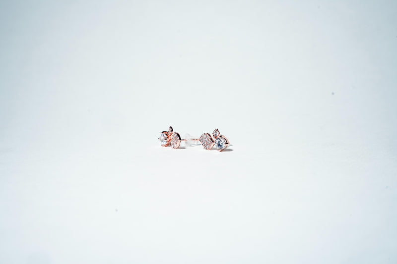 Rose Gold Floral Cluster Studs